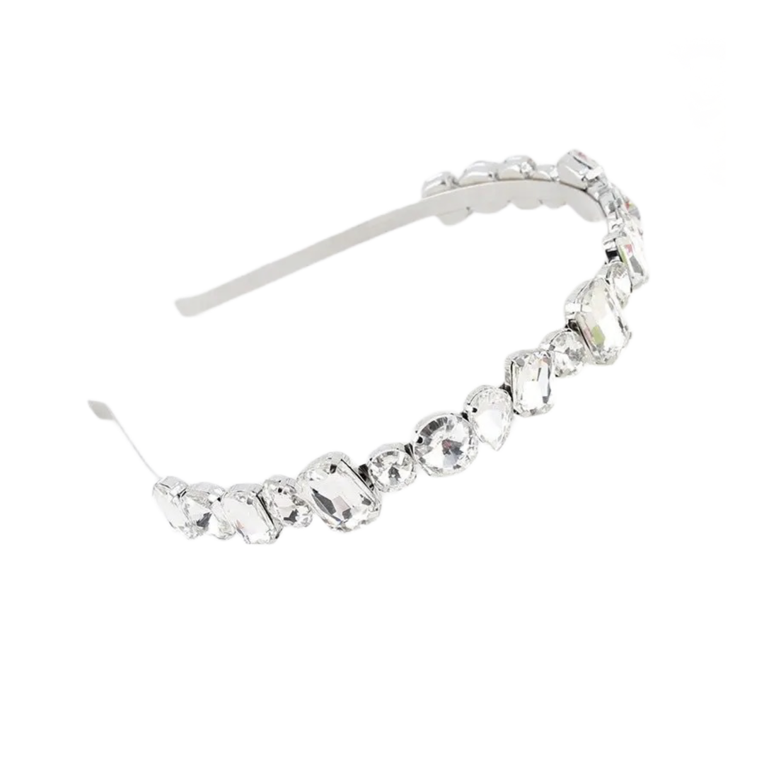 Silver crystal headband